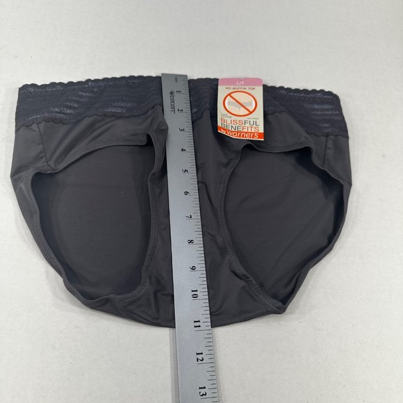 Blissful Benefits By Warner's Women's Size 7 Large Panty Lace Hipster Gray New - Picture 7 of 8